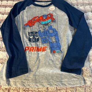 Jumping Beans Blue and Gray Optimus Prime Long Sleeve Tee size 8